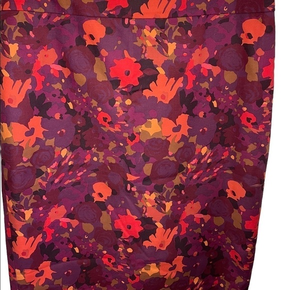 Ann Taylor Loft Multicolor Burgundy Pink Floral Straight Pencil Skirt tall - Picture 5 of 13